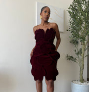 Wine Petal Dress